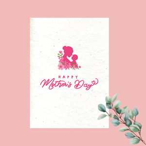 Carte de vœux en papier semence imprimé personnalisé avec message de remerciement, pour la fête des mères et la fête des pères - Product Image 3