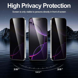 Protection d'écran anti-traces de doigts et confidentialité pour iPhone 17, prix usine, verre trempé HD transparent 9H de haute qualité pour iPhone 17 Pro - Product Image 3