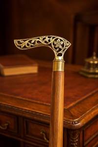 Natural Wooden Eco-Friendly Polished Brass Handle Rustic Modern Walking Sticks Canes for Gifts - Product Image 2