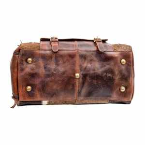 Sac de voyage de luxe en cuir véritable avec fermeture éclair, grand sac de week-end LHODB-0129 - Product Image 3