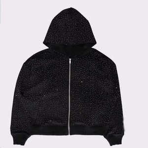 New Arrival Winter Solid Customizable Quick Dry <b>Rhinestone</b> <b>Hoodies</b> for Men Streetwear Style Breathable 100% Cotton - Product Image 1