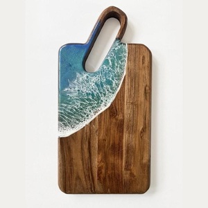 Planche à découper en résine de teck et bois, surface de préparation alimentaire pour cuisine, planche de service en bois dur, restauration - Product Image 2