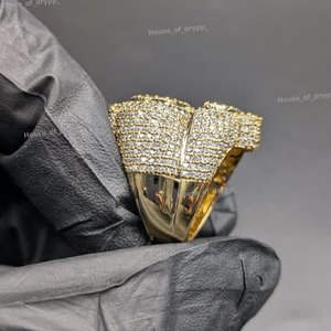Anillo de Plata 925 con Baño de Rodio y Diamantes Engastados para Hombre, Corte Brillante Redondo, Estilo Hiphop, Joyería para Fiesta - Product Image 6