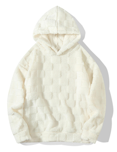 <b>Men's</b> Hooded Fleece Sweatshirt <b>Set</b> Waffle Knit <b>Thermal</b> Casual Winter Wear Gray 100% Cotton Breathable 300g - Product Image 3