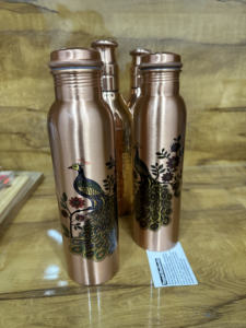 Botella de Agua de Cobre Puro, Botella para Beber Hecha a Mano, Cobre Sólido Estampado para Gimnasio, Hogar y Oficina - Product Image 2