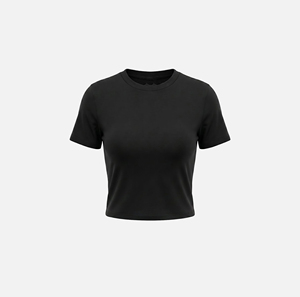 Wholesale Custom Logo Women Casual Solid Anti-Pilling Plain Dyed Short Sleeveless Crew Neck <b>Crop</b> <b>Top</b> - Product Image 1