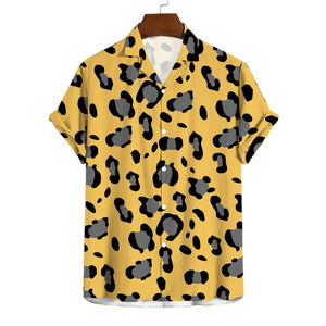 Classic Button <b>Down</b> Hawaiian Men's Shirts with Tropical Floral Patterns Breathable Spandex/Polyester Fabric for Summer Wear - Product Image 2