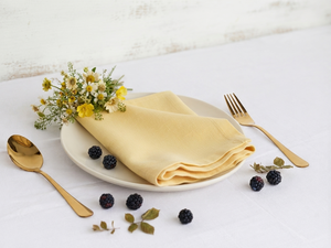 Yellow Modern Rectangle <b>Linen</b> <b>Cloth</b> Napkin Folded Dinner Napery Reusable Handmade 60x60cm Table <b>Linen</b> for Wedding Party - Product Image 2