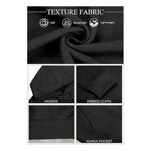 Sweat à capuche unisexe noir surdimensionné à faible MOQ, personnalisé avec impression par transfert thermique, 100 % coton, pour l'hiver - Product Image 6