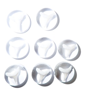 Cabujón de plástico con diente de tiburón auténtico, redondo, 19x19 mm, transparente, base plana, moderno, para el Día de la Tierra, para manualidades y fabricación de joyas - Product Image 1