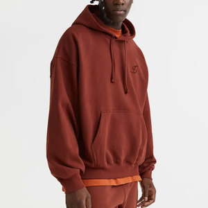 เสื้อฮู้ดดี้โอเวอร์ไซส์ผ้าคอตตอนผสมคุณภาพสูงสำหรับผู้ชาย สวมใส่สบายทรงหลวม มีกระเป๋าและตะเข็บเย็บทนทาน - Product Image 2