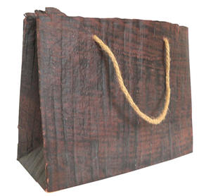 Bolsas de Papel de Regalo de Lujo Hechas a Mano con Papel de Algodón Reciclado, con su Propio Logotipo, Bolsas de Papel Texturizadas con Cordón de Yute en Color Tierra - Product Image 2