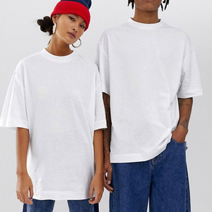 <b>White</b> Oversized O-Neck Short Sleeve T-Shirt Unisex Casual Solid Color Jersey Knit Cotton Blank Design Plus Size Men's T-Shirt - Product Image 1