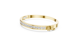 Channel <b>Set</b> Lab Grown Diamond Brilliant Cut <b>Bangle</b> Bracelet 10K 14K Solid Gold DEF VVS Rhodium Plated Fine Jewelry Women Custom - Product Image 5