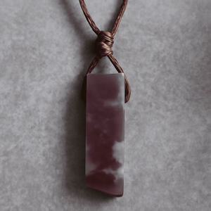 Natural Crystal Unshaped Pendant Necklace with Adjustable <b>Rope</b> <b>Chain</b> for Men and Boys - Product Image 4