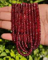 Perles de grenat rouge naturel facettées, pierres précieuses en vrac pour la fabrication de bijoux, vente en gros, toutes formes et tailles disponibles