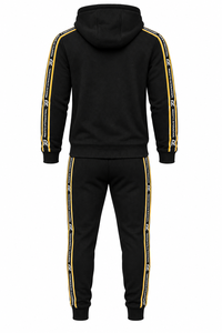 Sudadera con capucha de diseño personalizado con rayas para gimnasio y fitness para hombre, al por mayor, de algodón y forro polar, 400+ gramos, chándales pesados para hombre. - Product Image 2