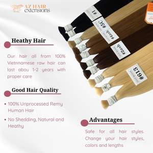 Vente en gros d'extensions de cheveux humains en vrac cuticules de cheveux vierges bruts non transformés alignés 100% paquet de cheveux vietnamiens bruts - Product Image 5