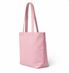 Bolsa de Mano de Lona Rosa con Logotipo Personalizado, Diseño Floral Bordado, Asa Larga, Tamaño Mediano, para Uso Diario y Compras - Product Image 3