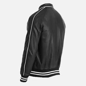 chaqueta de cuero |    Chaqueta de Cuero y Lana para Hombre con Bordado de Fraternidad, Chaqueta Universitaria Personalizable con Letras Bordadas - Product Image 2