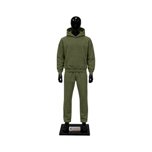 Conjunto de Sudadera con Capucha Oversize Premium Olive para Hombre, Sudadera Pullover y Pantalones Jogger, Ropa Deportiva Casual Urbana al por Mayor - Product Image 1