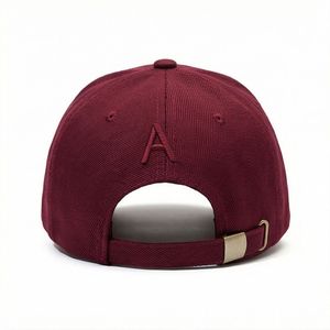 Gorra de béisbol color granate con letra A, de moda, al por mayor, que absorbe el sudor, con diseño premium, para mujer, A1 - Product Image 2