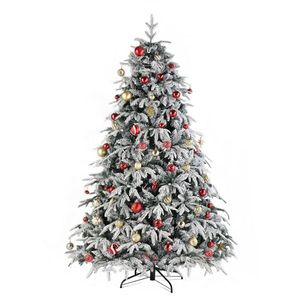 Albero di Natale Verde Monofacciale 2,13m in PE PVC con 1687 Rami Colorati Caldi, 450 Luci, 8 Modalità, Set Decorativo per Feste - Product Image 5
