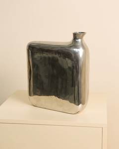 Minimalist Metal Tabletop Vase Handmade Silver Finish Modern Design <b>Rectangular</b> <b>Flower</b> <b>Pot</b> Event Supplies Customizable Designs - Product Image 2