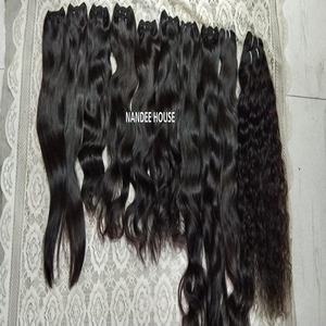 Cabello Humano 100% Natural Remy Virgen Indio con Ondas Naturales, Cutícula Alineada, Cabello Crudo, 16 Pulgadas, Color Natural, Ecológico y Ligero - Product Image 1
