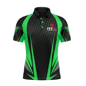 <b>Men's</b> Short Sleeve <b>Polo</b> <b>Shirt</b> Black <b>Green</b> Dot Pattern Quick Dry Sporty Design Billiard 8 Ball Print - Product Image 2