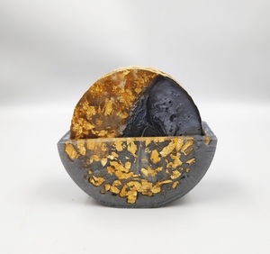 Multicolour Epoxy Resin Tea <b>Coaster</b> <b>Set</b> Personalized For Table Decoration Dinnerware Wine Coffee Drink Mats & Pads Placemet - Product Image 2