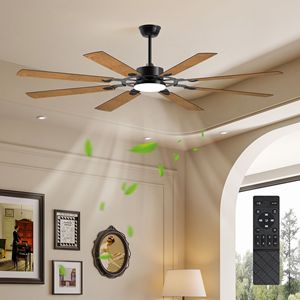 Ventilatore da Soffitto a 8 Pale da 72 Pollici con LED, Motore DC Silenzioso Reversibile, Design Moderno per Interni/Esterni, Ideale per Cucina e Soggiorno - Product Image 1