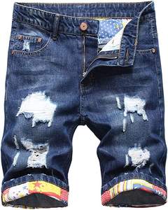 กางเกงขาสั้นผ้ายีนส์สำหรับผู้ชายสีดำแห้งเร็วกางเกงขาสั้นแนวสตรีทสำหรับผู้ชาย - Product Image 4