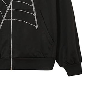 Vente en gros direct usine : Sweat à capuche en coton pour homme, coupe ample, orné de strass, avec services de personnalisation - Product Image 5