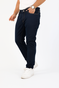 Jean slim vintage pour homme, coupe droite, en denim, décontracté, extensible, coloré, taille mi-haute, éco-responsable, adouci, mode streetwear - Product Image 3