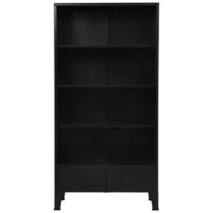 Estantería Rectangular de Acero Negro, Mueble de Almacenamiento para Libros - Product Image 4