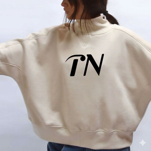 Sweat-shirt d'hiver pour femme de qualité professionnelle, luxe, surdimensionné, col montant, lourd, avec logo personnalisé, 100% coton molletonné, haute qualité - Product Image 4