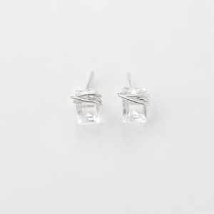 Elevated Minimalist Crystal Quartz <b>Stud</b> Earrings Brass Gemstone Silver Finish Ear <b>Studs</b> Wholesale 2026 Handmade Wearable Art - Product Image 1