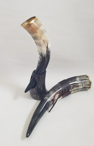 Corne à boire en corne de buffle FAIZA CRAFT avec support, design viking sculpté à la main, étanche, pour la bière, édition de Noël FC-3882 - Product Image 5