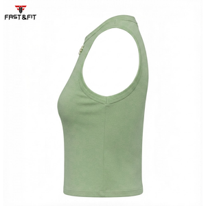 Nuevo Diseño, Camiseta sin Mangas para Mujer, Color Sólido, Corte Ajustado, Estilo Urbano, Impresión Digital, Camisetas Deportivas Tejidas - Product Image 3