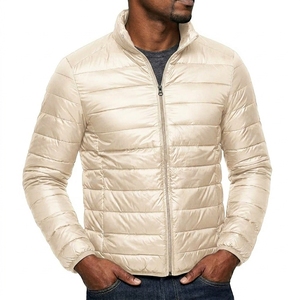 Men Puffer Jacket Lightweight <b>Quilted</b> Full Zip Stand Collar Padded <b>Winter</b> Casual Warm Custom OEM Wholesale Manufacturer - Product Image 1
