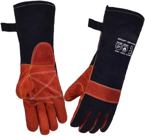 Long Sleeve Welding Gloves Heat & Fire Resistance Work Gloves <b>Oven</b>, <b>Grill</b>, Fireplace Safety Welder Waterproof Work Gloves - Product Image 1