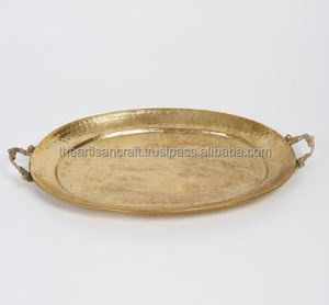 Bandeja de Servir Ovalada de Latón Ecológica Moderna, Pulida, Hecha a Mano, Tamaño Personalizado, Decoración para el Hogar por Artesanos - Product Image 2