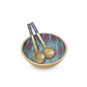 Tazón de Madera de Acacia de Diseño de Lujo, Último Diseño en Venta, Estilo Único, Tazón de Madera para Servir Ensaladas o Frutas con Cucharas - Product Image 4