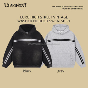 Custom Autumn and Winter New <b>American</b> High Street Plus Velvet Hooded Sweater Washing Retro Men's and Women's Sports <b>Hoodies</b> - Product Image 2