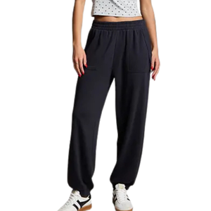 Pantalones anchos personalizados para mujer con cintura elástica y cordón, ajuste relajado, bolsillos laterales, largo completo, dobladillo abierto, venta al por mayor, OEM, ODM, moda - Product Image 1