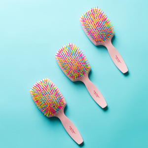 [JWORKS EXT] EYECANDY RAINBOW VOLUME S KING PADDLE HAIRBRUSH Cepillo Desenredante Antiestático con Masajeador de Cuero Cabelludo y Espejo, Corea - Product Image 6