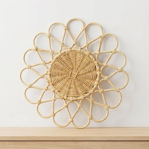 Best Seller Handwoven Rattan Sunflower Placemat Eco Style Rattan Charger Plate Natural <b>Table</b> <b>Mat</b> for Kitchen and Dining Use - Product Image 1
