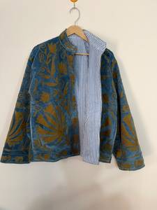 Wholesale Eco-Friendly Cotton Lining Handmade <b>Velvet</b> Embroidered Boho <b>Jacket</b> Custom Embroidery <b>Men</b> Women Floral Design Suzani - Product Image 2