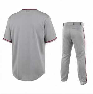Conjunto de Pantalones y Camiseta de Béisbol para Hombre, Color Gris Claro Premium, Impresión por Serigrafía, Transpirable, 100% Poliéster, Malla, Corto, Verano - Product Image 2